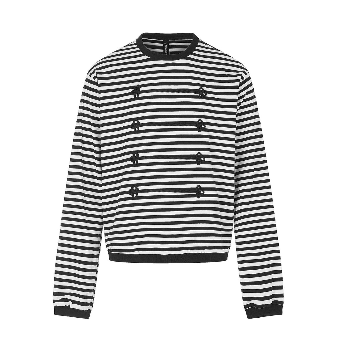 Women's maritime striped sweatshirt with decorative cords Mune Fashion