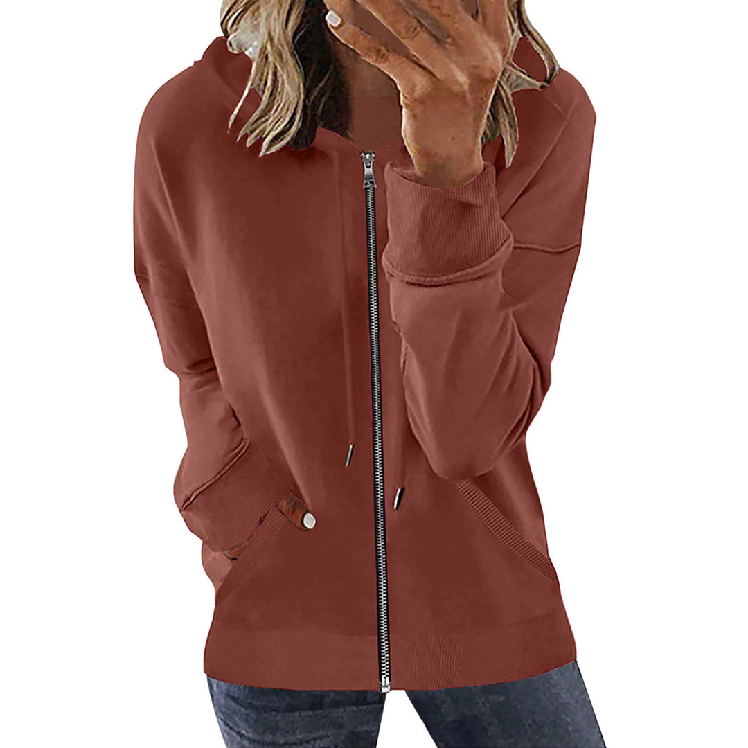 Women's hooded jacket with full zipper, kangaroo pockets and elastic cuffs Mune Fashion