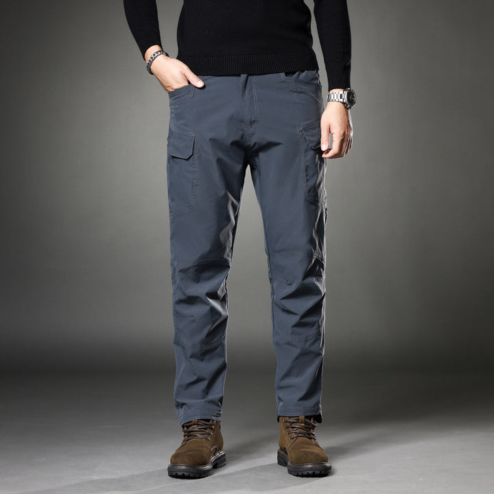 Men's trekking cargo pants with knee reinforcement, multifunctional pockets, and straight cut Mune Fashion