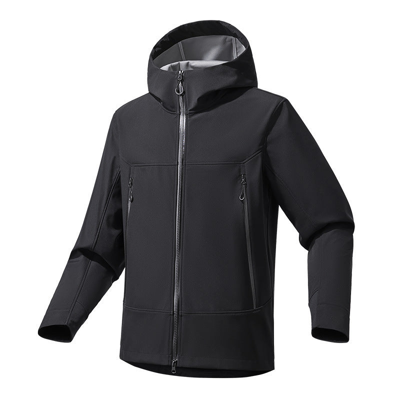 Men's Softshell Hoodie with Stretch, wind and water-repellent membrane and two-way zipper Mune Fashion
