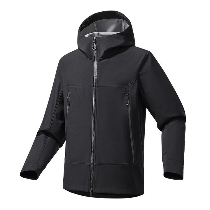 Men's Softshell Hoodie with Stretch, wind and water-repellent membrane and two-way zipper Mune Fashion