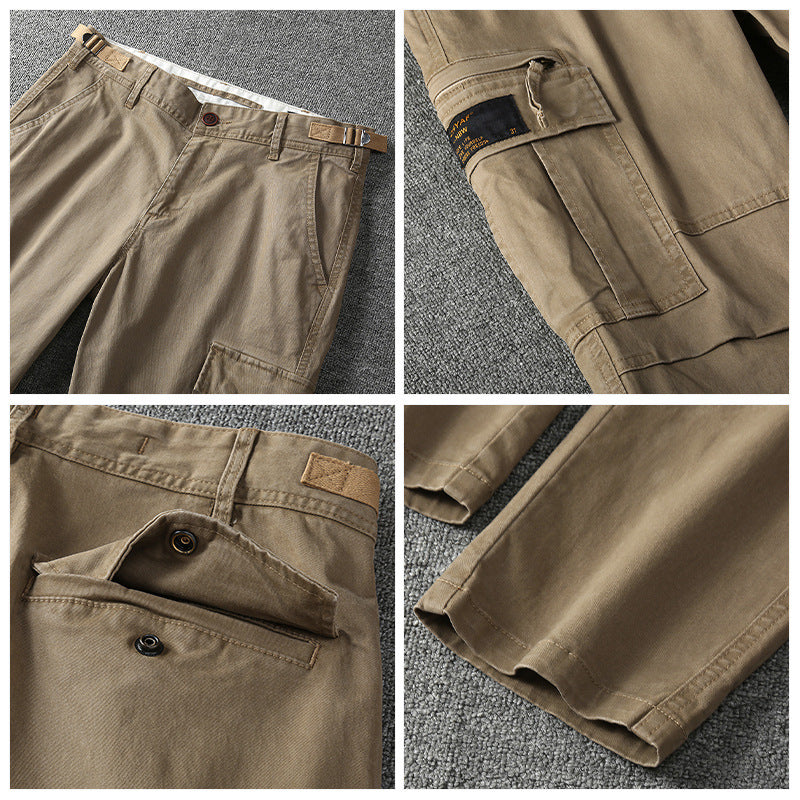 Men's robust cotton cargo pants with reinforced knees and adjustable waistband Mune Fashion
