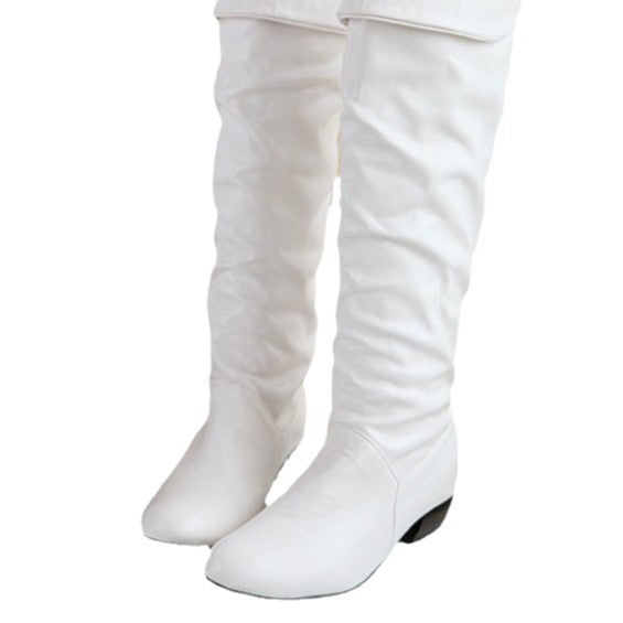 Women's knee-high slouch boots with fold and flat heel Mune Fashion