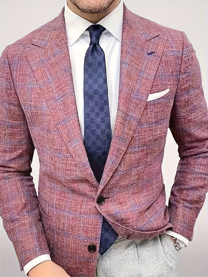 Men's tailored blazer with Glencheck pattern and single-button silhouette Mune Fashion