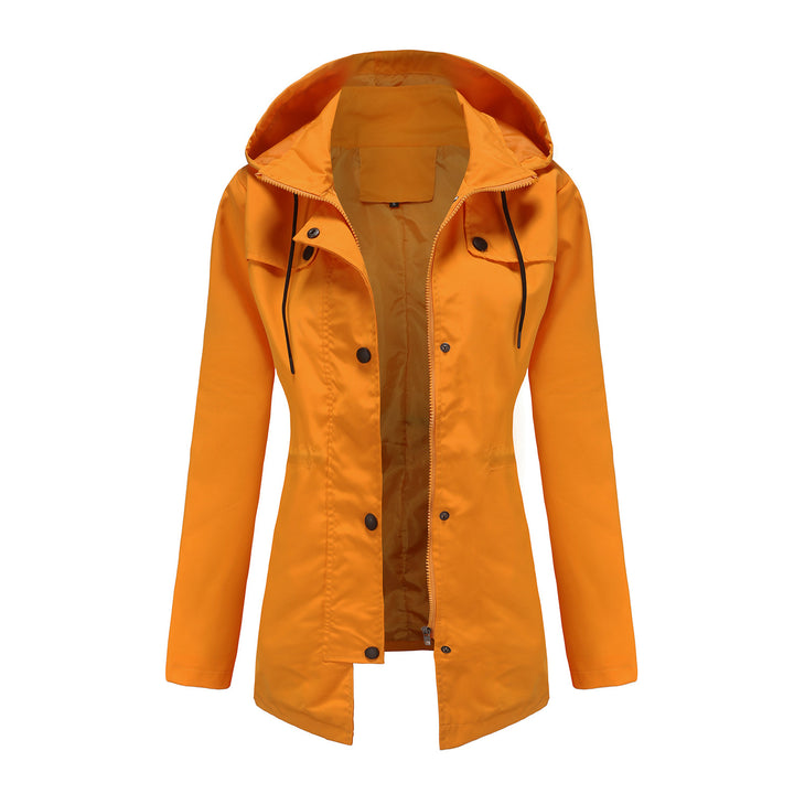 Women's lightweight waterproof parka with fitted cut, hood, and concealed zipper Mune Fashion