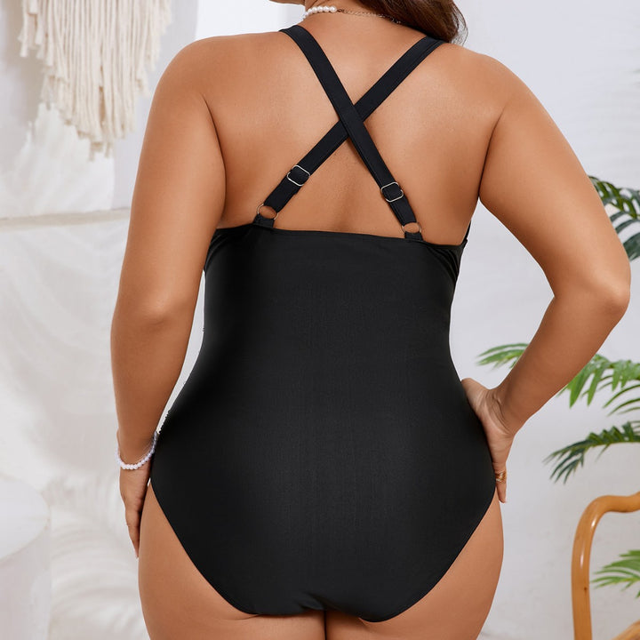 Ladies One-Piece Swimsuit with Floral Décolleté Mune Fashion