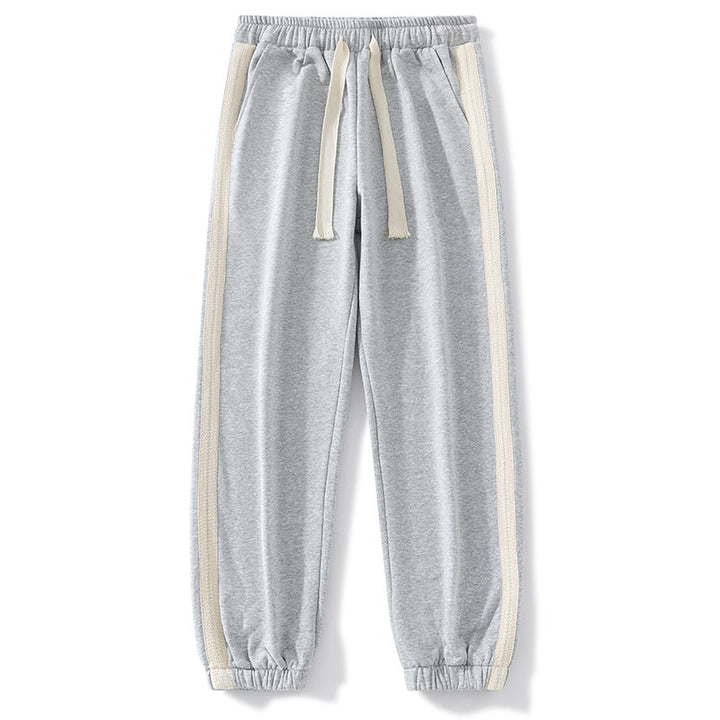 Men's Relaxed Jogging Pants with Side Seam Contrast Stripes, Elastic Waistband & Drawstring Mune Fashion