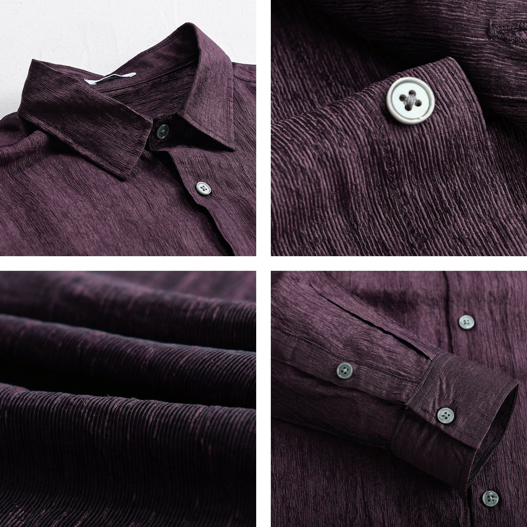 Men's Textured Linen-Cotton Shirt in Relaxed Fit Mune Fashion