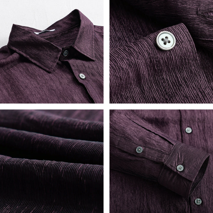 Men's Textured Linen-Cotton Shirt in Relaxed Fit Mune Fashion