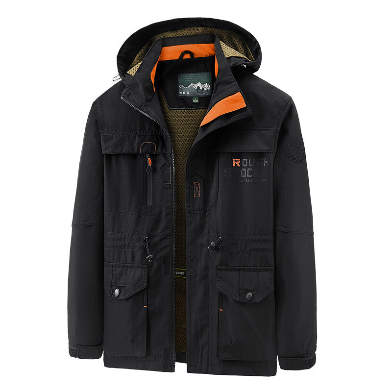 Men's waterproof and windproof outdoor parka with detachable hood Mune Fashion