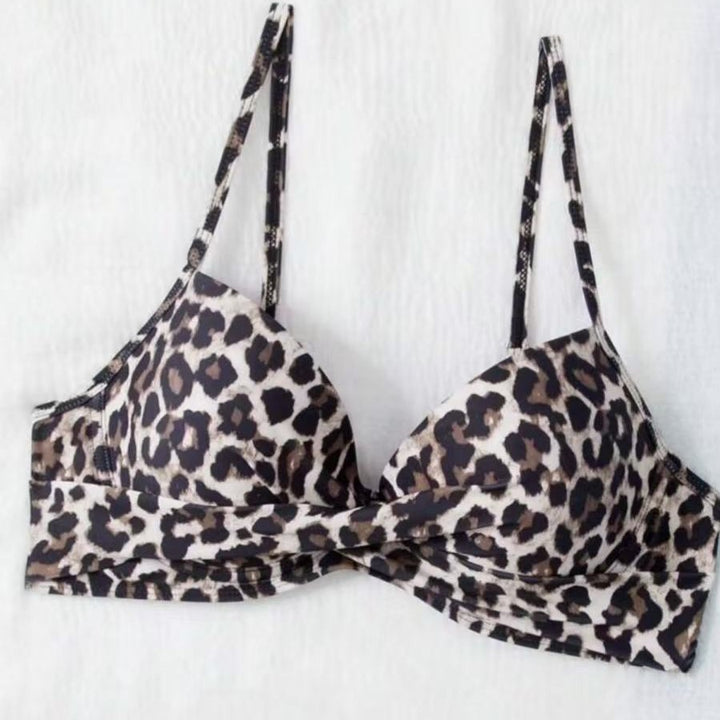 Ladies high-waisted bikini set with padded top and animal print Mune Fashion