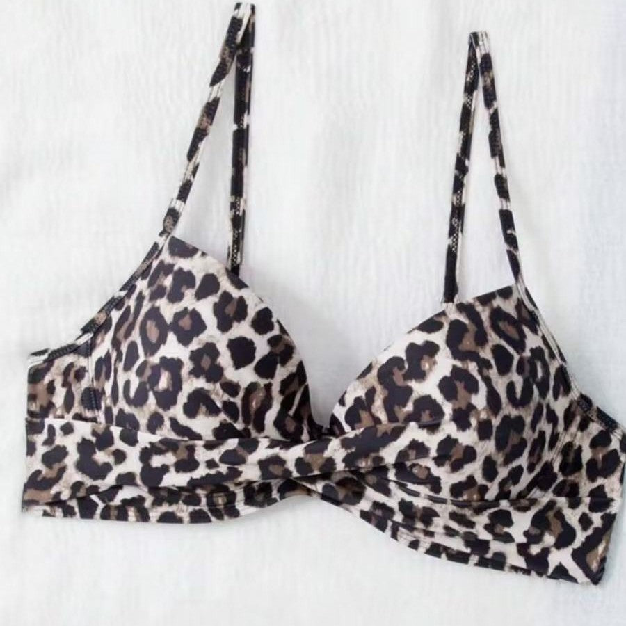 Ladies high-waisted bikini set with padded top and animal print Mune Fashion