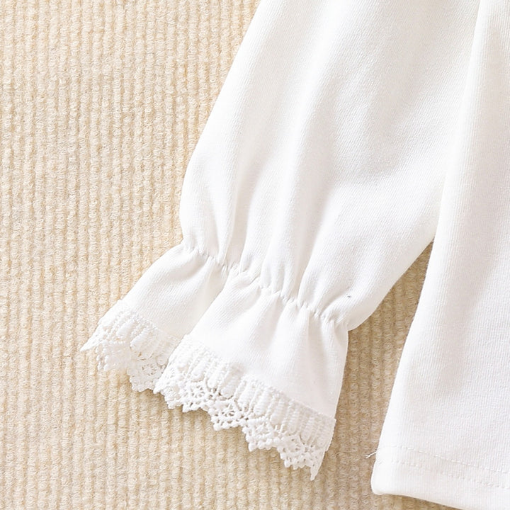 Girls ruffled blouse with romantic lace trim Mune Fashion