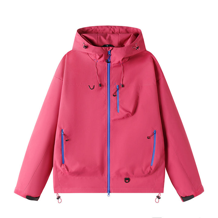 Men's Lightweight Tech Softshell Jacket with Hood, Adjustable Hem and Contrast Zippers Mune Fashion