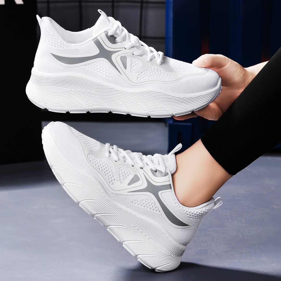 Ladies seamless performance walking sneaker with breathable knit upper, reinforced toe cap and extra high cushioning platform sole Mune Fashion