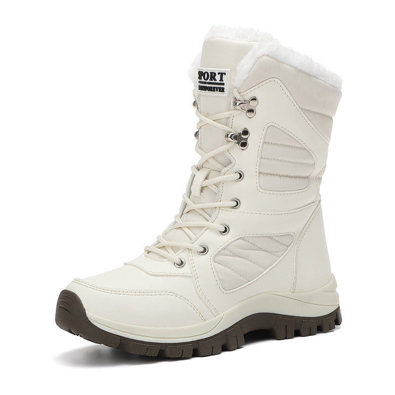 Ladies thermal snow boots with quilted insulation, teddy lining, and grippy profile sole Mune Fashion