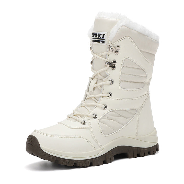 Ladies thermal snow boots with quilted insulation, teddy lining, and grippy profile sole Mune Fashion