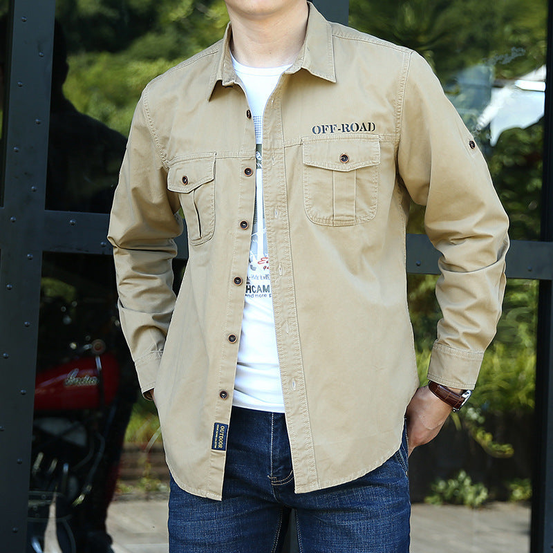Men's cotton overshirt shirt jacket with back pleat and adjustable cuffs Mune Fashion