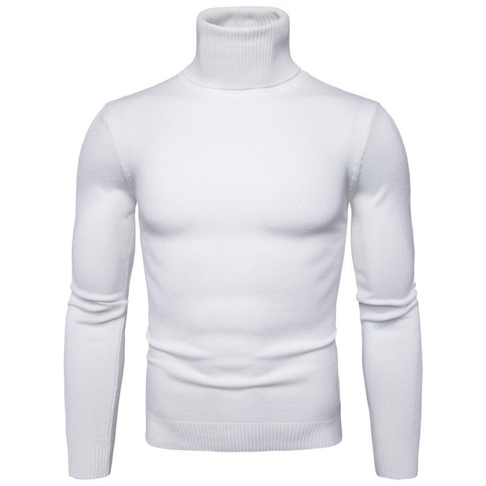 Men's narrow-cut turtleneck sweater made of merino cotton blend with high collar Mune Fashion