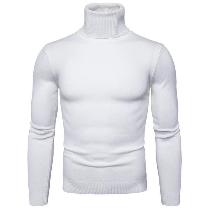 Men's narrow-cut turtleneck sweater made of merino cotton blend with high collar Mune Fashion