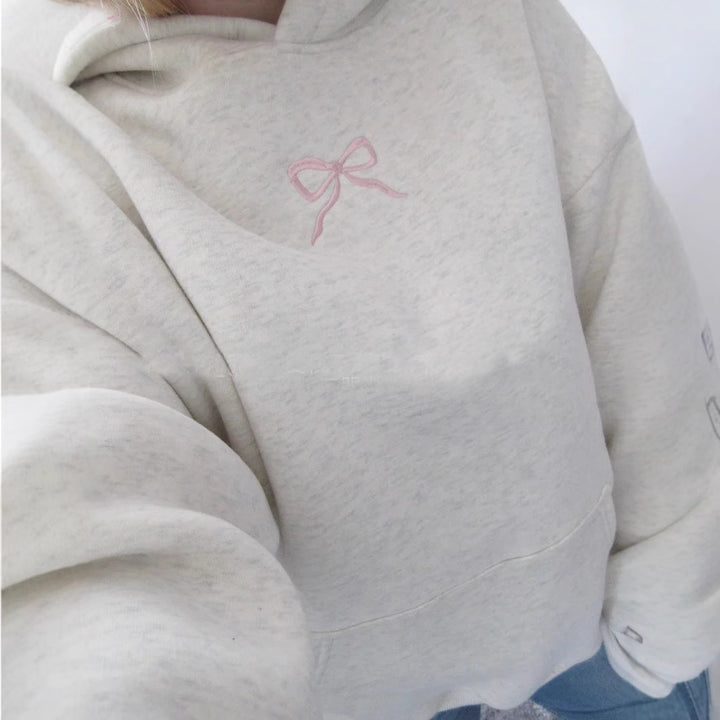 Women's hoodie with floral embroidery design and printed hood lining Mune Fashion