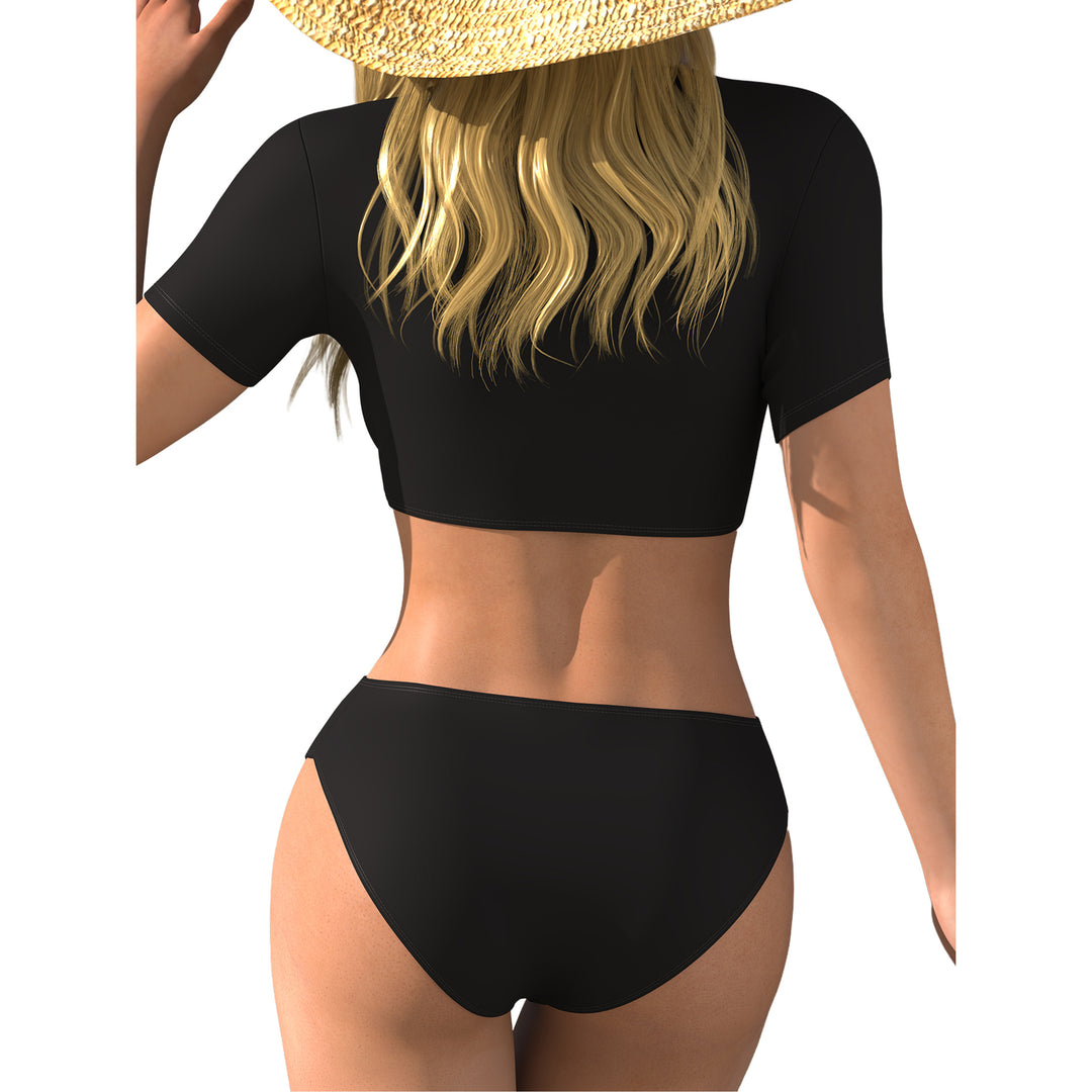 Women's bikini top with wrap cut and short sleeves Mune Fashion