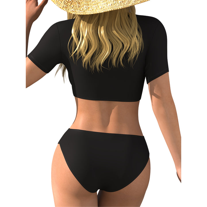 Women's bikini top with wrap cut and short sleeves Mune Fashion