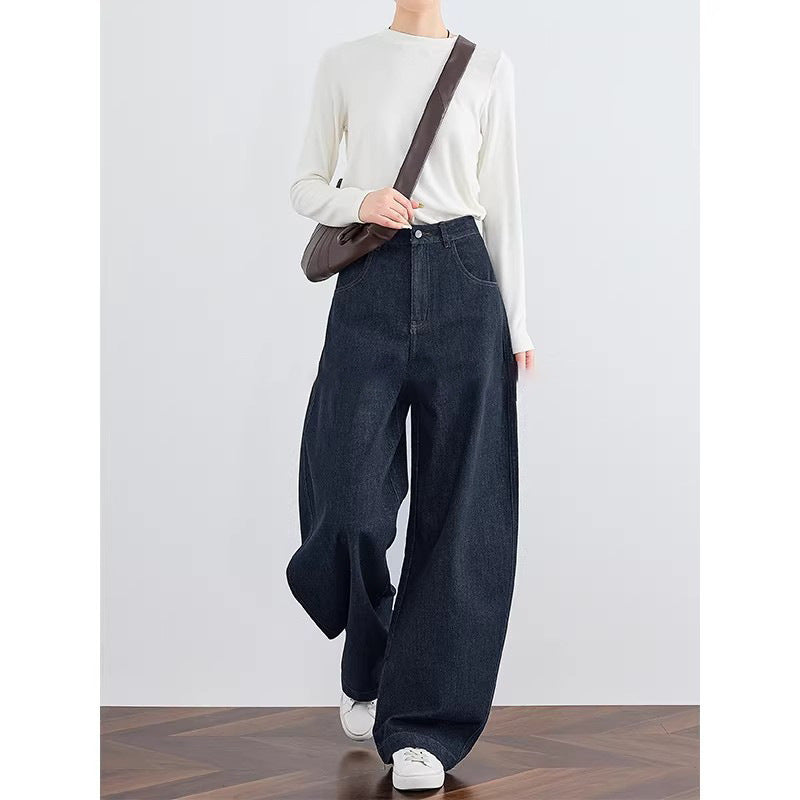 Ladies Wide Cut Jeans Trousers Mune Fashion