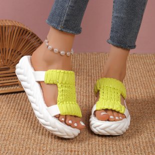 Women nan handwoven braided platform sandals with ergonomic padded sole Mune Fashion