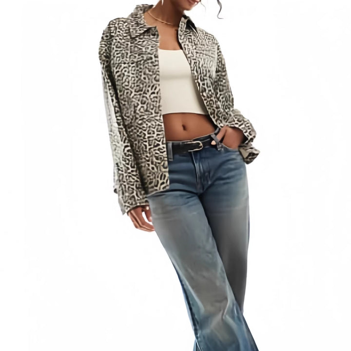 Women's Fashion Jacket with Leopard Print