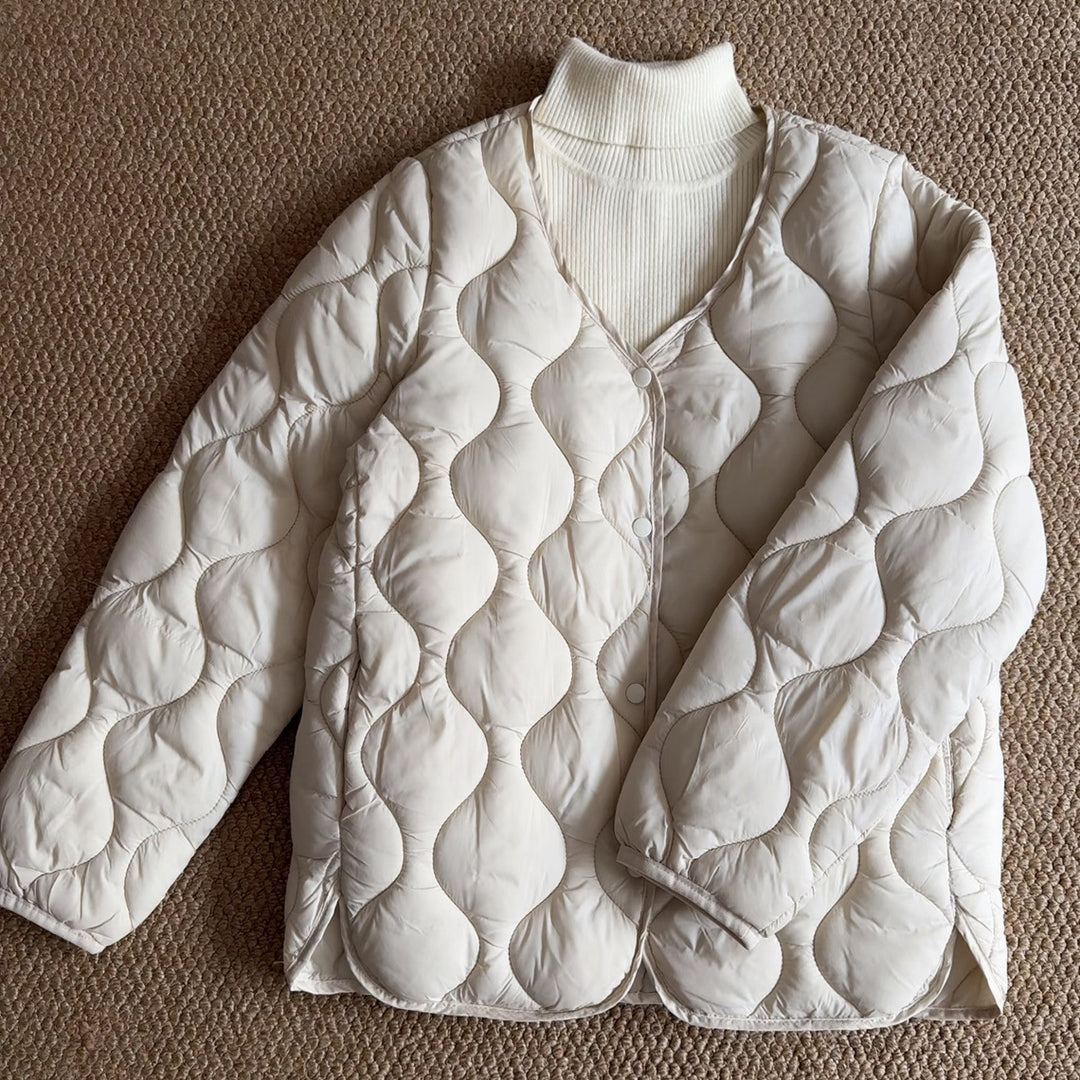 Women Long Quilted Jacket Mune Fashion