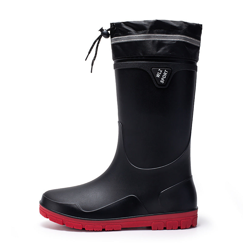 Men's outdoor rubber boots with thermal collar, drawstring closure, and slip-resistant profile sole Mune Fashion