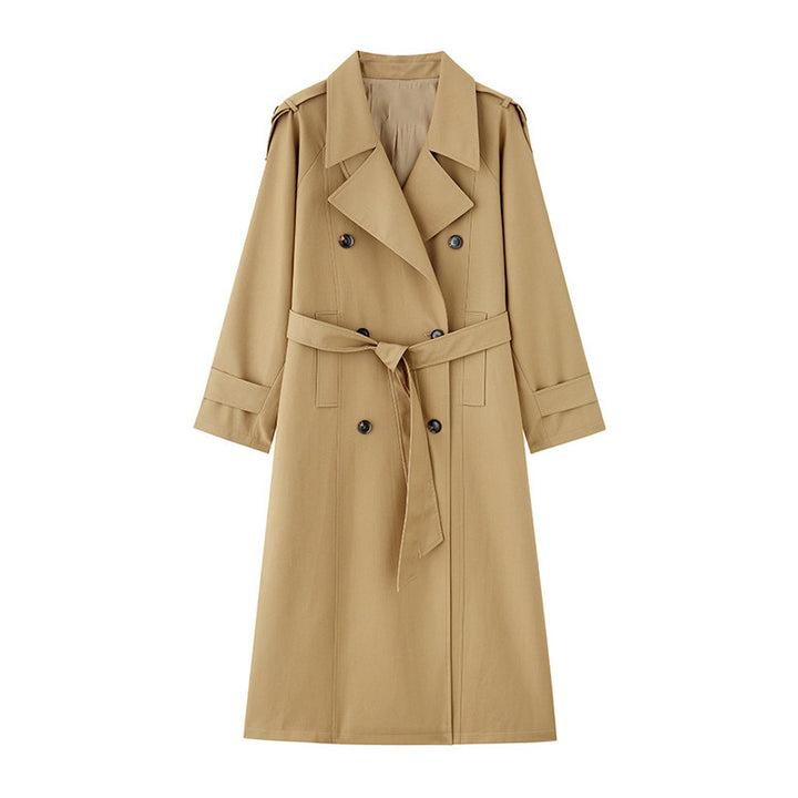 Women Elegant Trench Coat with Waist Belt Mune Fashion