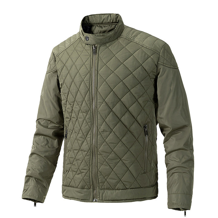 Men's quilted lightweight thermal jacket with stand-up collar and zipper Mune Fashion