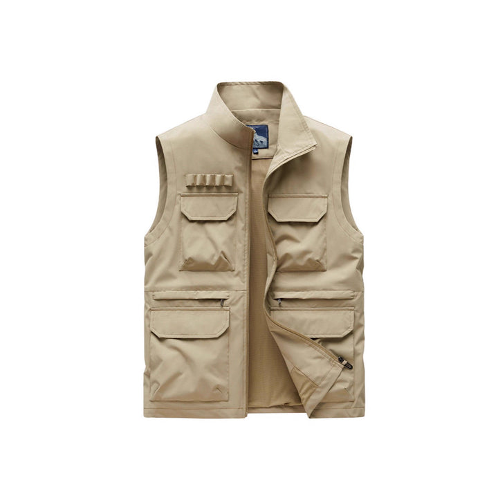 Men's Multifunctional Work Vest with Multiple Flap Pockets and Zipper Mune Fashion