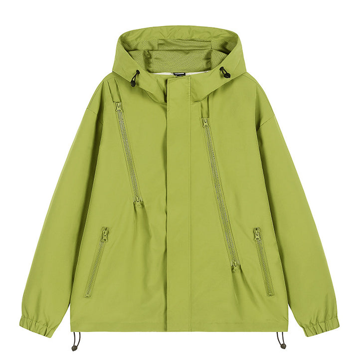 Men's nan technical hooded jacket with water-repellent softshell, angled zip pockets, and adjustable hem Mune Fashion