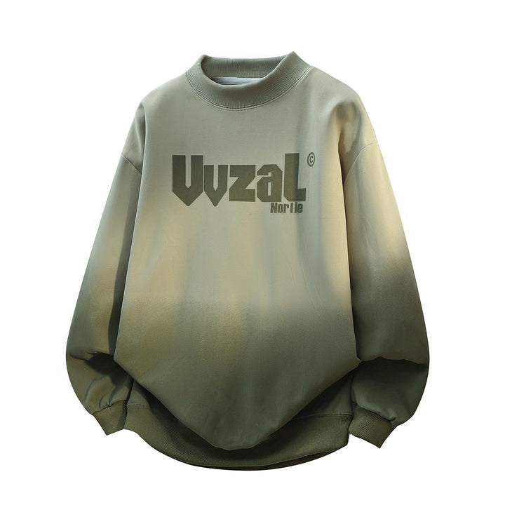 Unisex Oversize Sweatshirt with Stand-up Collar, Color Gradient & Distinctive Logo Print Mune Fashion