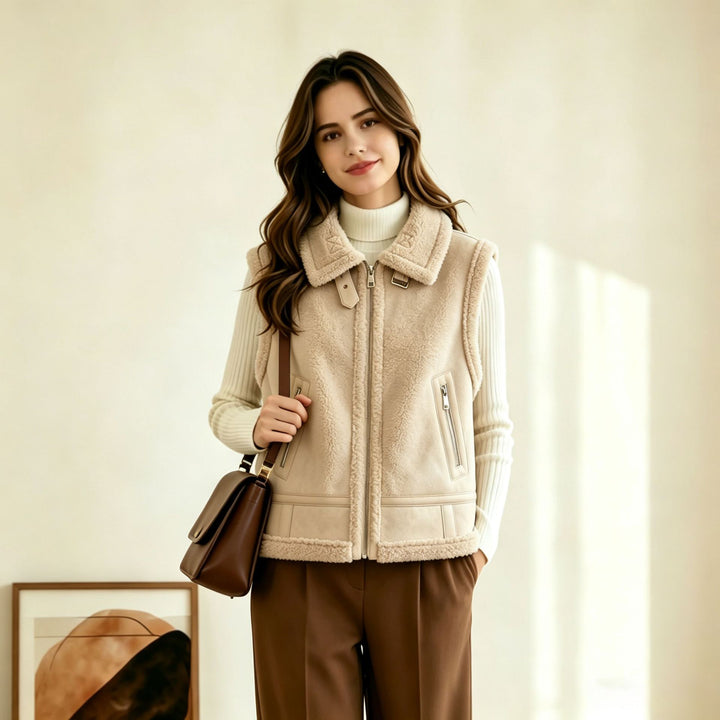 Ladies Stylish and Cozy Fleece Vest Mune Fashion