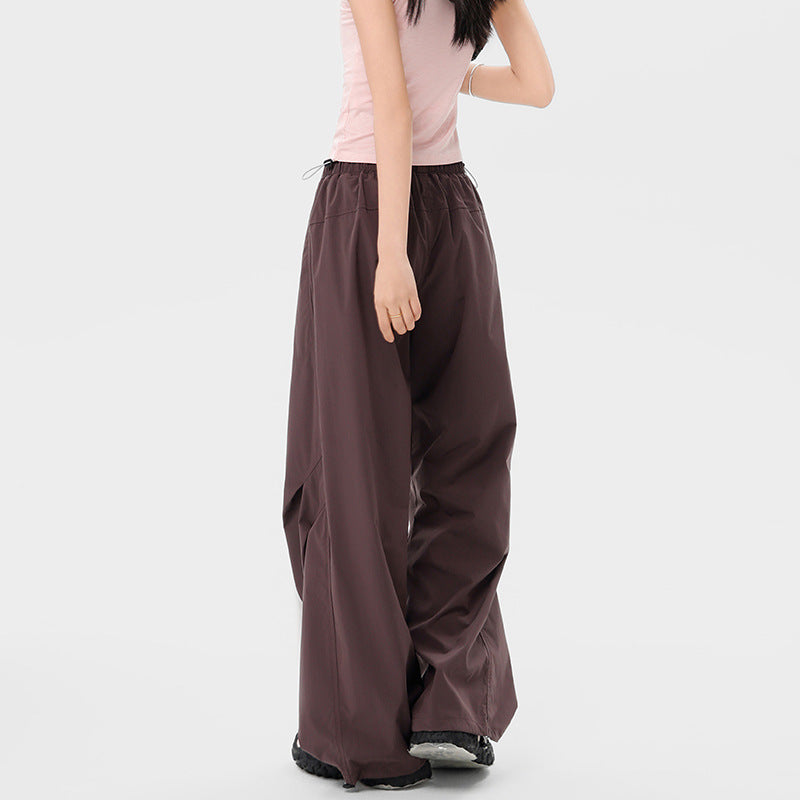 Women's wide technical cargo pants with drawstring waistband Mune Fashion