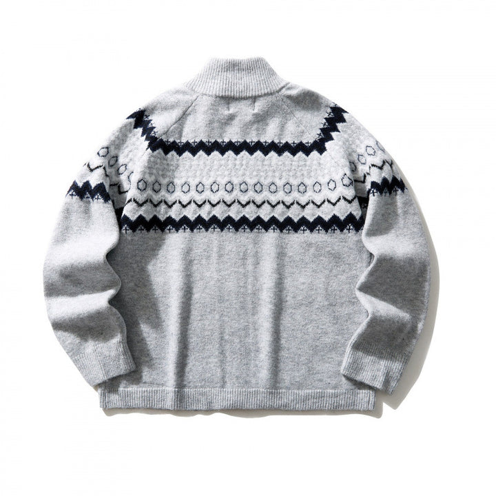 Unisex Norweger cardigan with full zipper, stand-up collar, and side pockets Mune Fashion