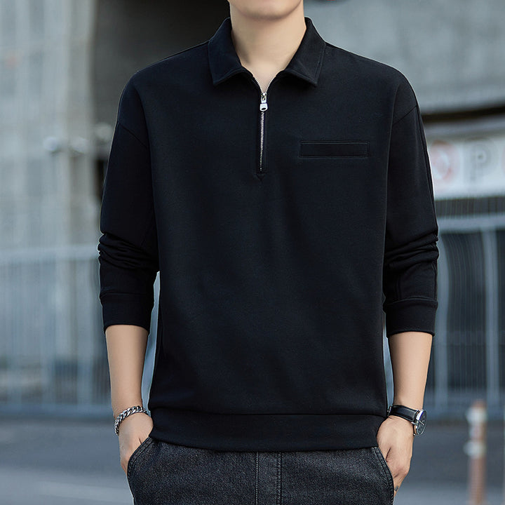 Men's Half-Zip Sweatshirt with Polo Collar and Chest Pocket Mune Fashion