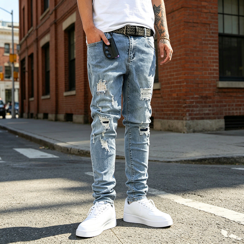 Men's Slim Fit Ripped Jeans Mune Fashion