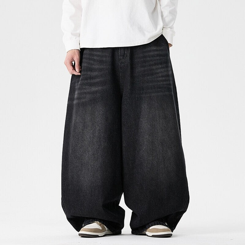 Men's extra-wide baggy jeans with a deep step, relaxed low-crotch cut, and wide hem Mune Fashion