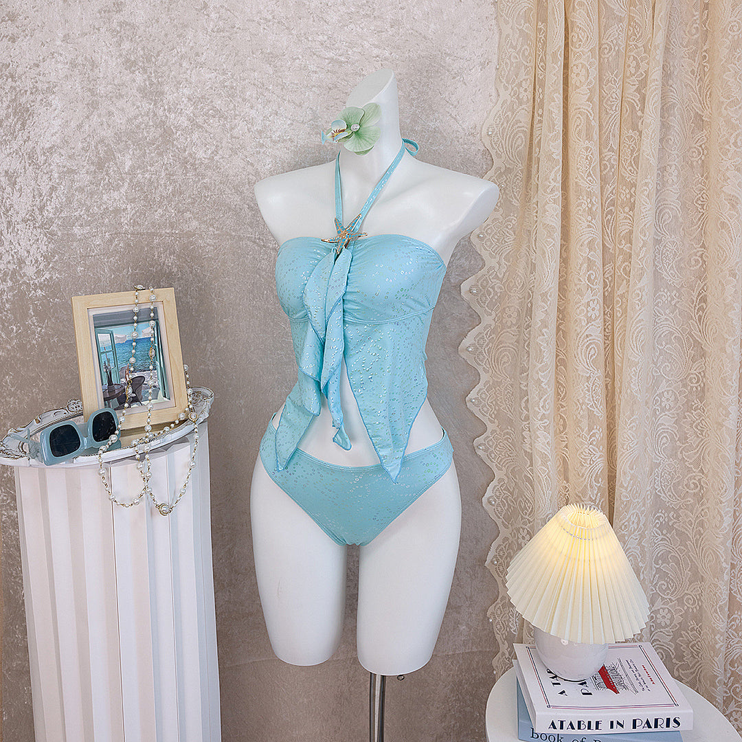 Women's Bandeau Bikini with Ruffles Mune Fashion