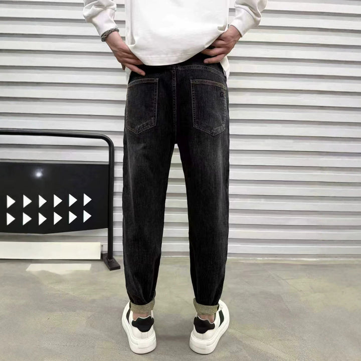 Men's Relaxed Denim Jogger with Drawstring and Elastic Hem Mune Fashion