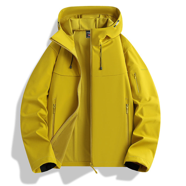 Men's Softshell Hooded Jacket with Water-Repellent Membrane and Zipper Pockets Mune Fashion