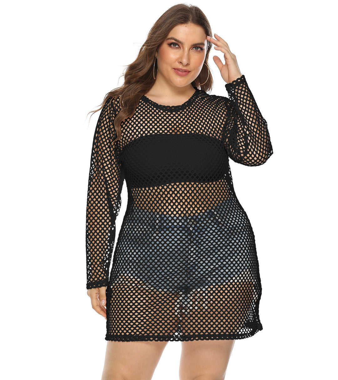 Ladies net striped dress Mune Fashion