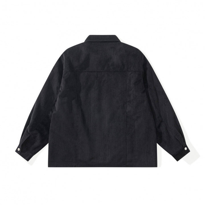 Unisex Boxy Overshirt Jacket made of fine cord structure with breast pockets and concealed zipper Mune Fashion