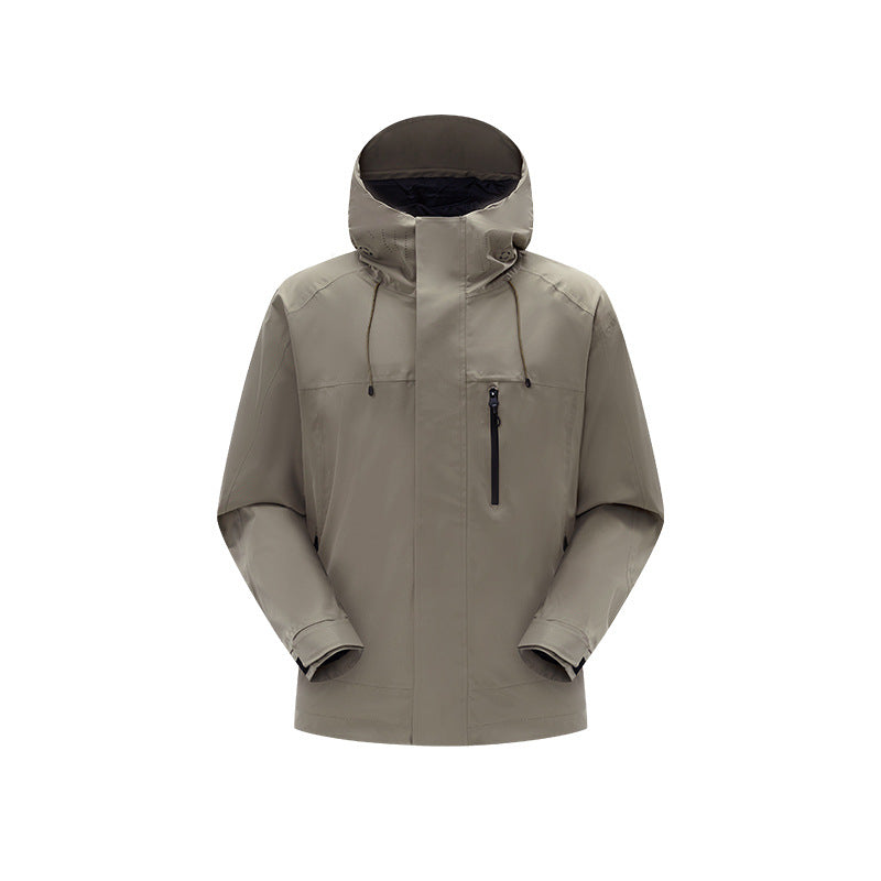 Men's Technical Rain and Softshell Jacket with Adjustable Hood and Chest Zip Mune Fashion