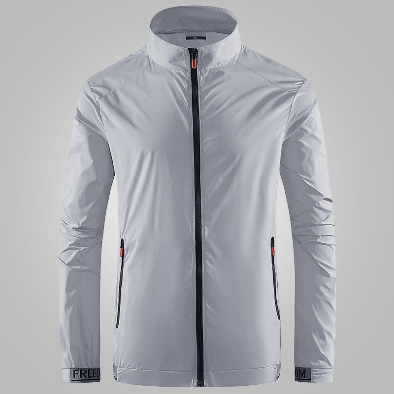 Men's Lightweight Performance Windbreaker with High Collar Mune Fashion